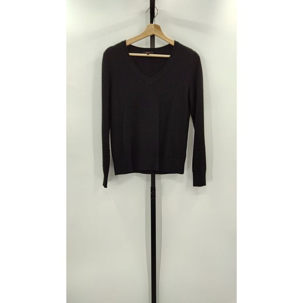 Quince Women Mongolian Cashmere V-Neck Sweater Black S